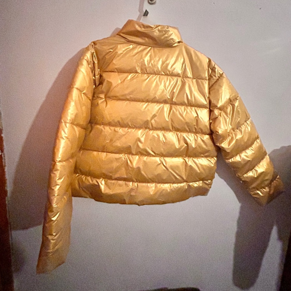 Gold puffer coat. Time & Tru. Size XL 14/16 - Picture 2 of 4